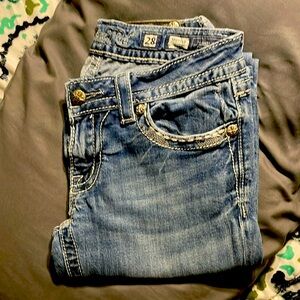 Size 28 MissMe Jeans, JP 5774B Boot, Color Med 102